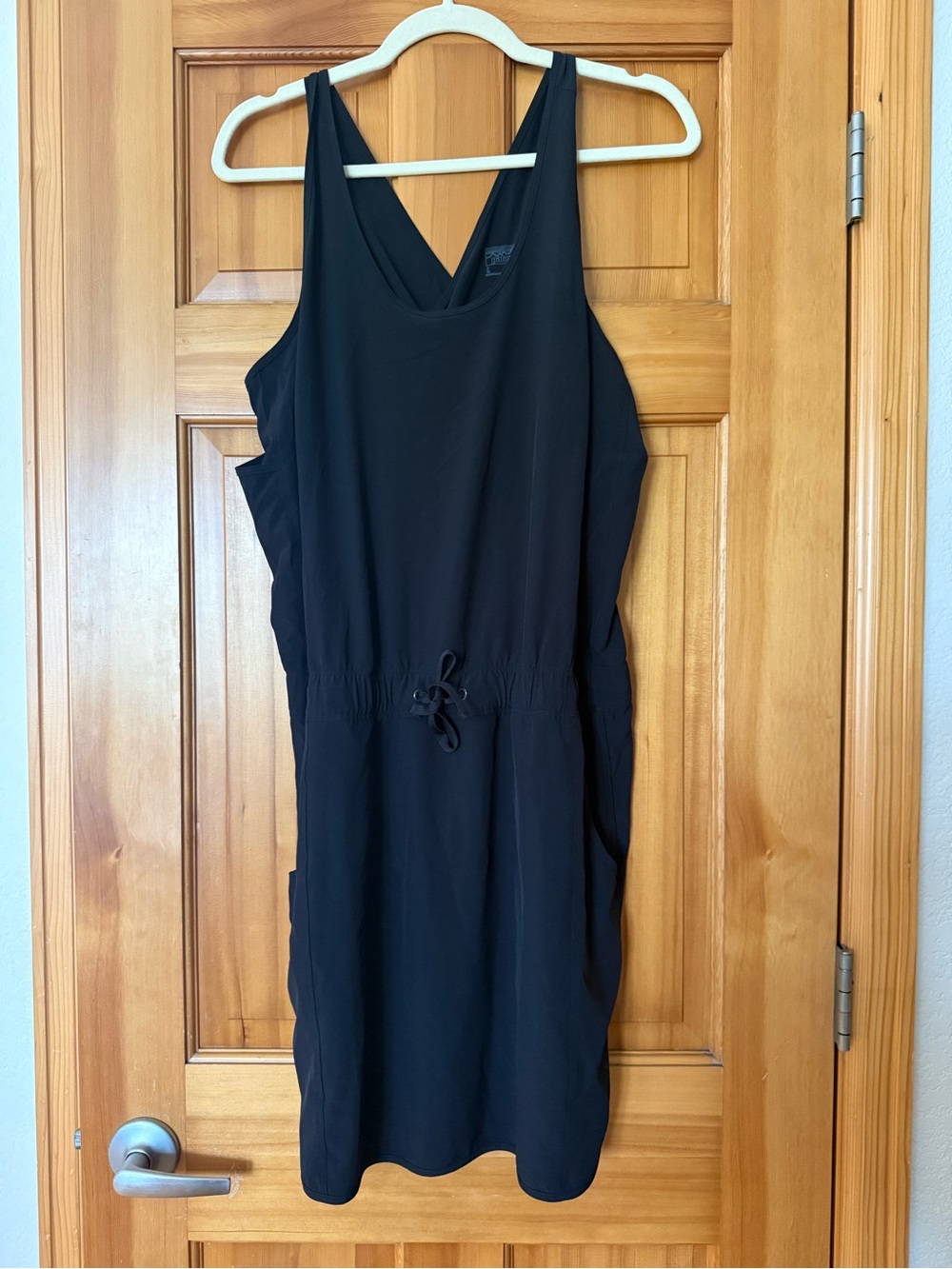 Patagonia Black Midi Tank Dress with Drawstring Waist